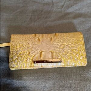 Brahmin Yellow Embossed Clutch